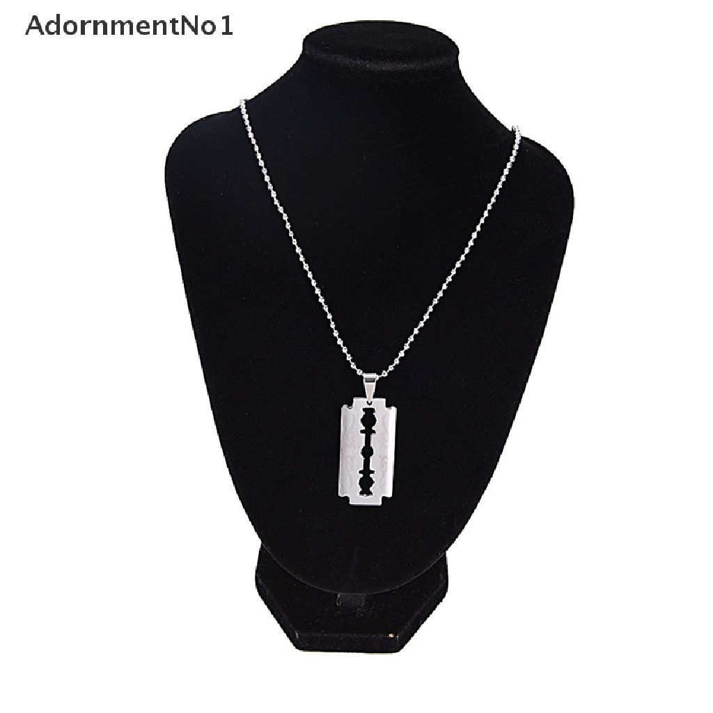 (AdornmentNo1) Favorite Kalung Rantai Dengan Liontin Pisau Cukur Bahan Stainless Steel Untuk Pria