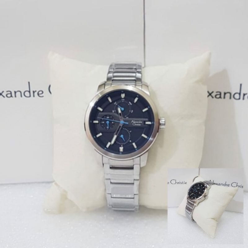 Jam Tangan Alexandre Christie Wanita AC 6562 Silver Jarum Blue Alexander Christie Wanita Original