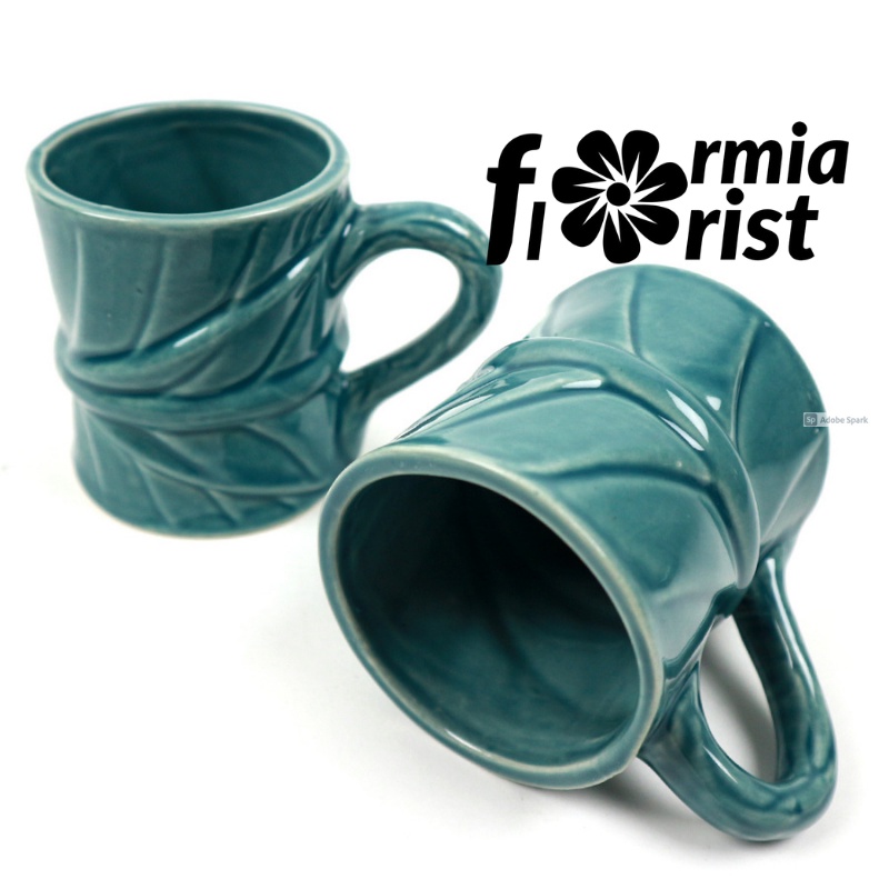 FM - Mug Keramik Daun set 2 pcs 350 ml - KL Gelas Set