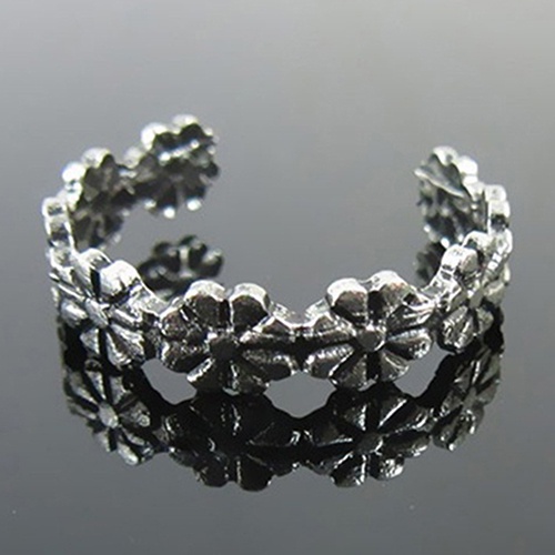 Hu Hu Hu Hu Hu Alat Bantu Pasang Kacamata♡ 2pcs Cincin Jari Kaki Wanita Lapis Silver Gaya Vintage Adjustable Untuk Pantai