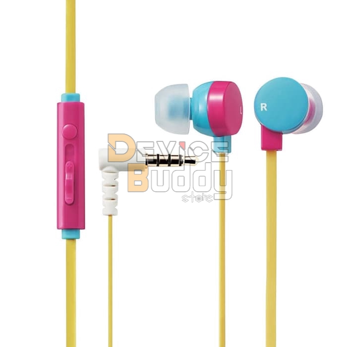 Elecom In-Ear Stereo Headset for Smartphone 9.0.mm Driver - PINK BLUE