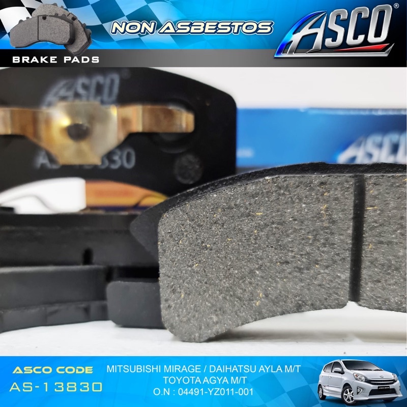 Brake Pad Depan Set Isuzu Panther TBR52 &amp; TBR54/1 ASCO Part No : AS-16248