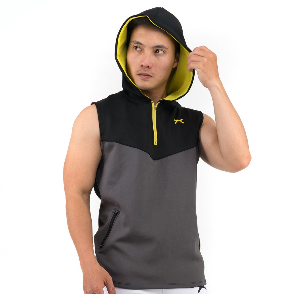 FLEXZONE Jaket Hoodie Sleeveless Tanpa Lengan Sport Lari Gym Fitness Versatile Series FJS-007HA