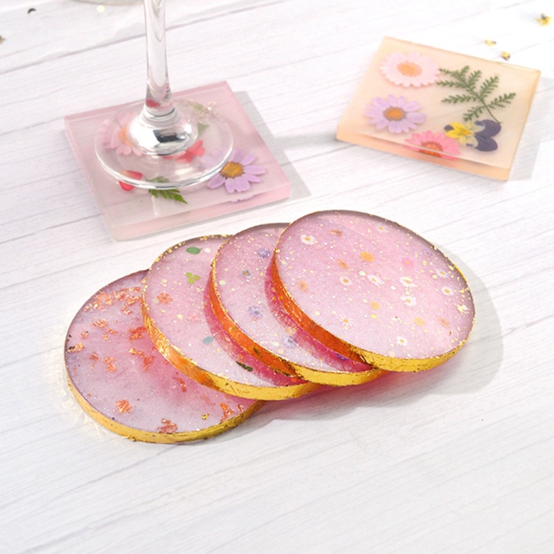 8 Pcs Cetakan Coaster Resin Epoksi Bahan Silikon Untuk Membuat Kerajinan DIY