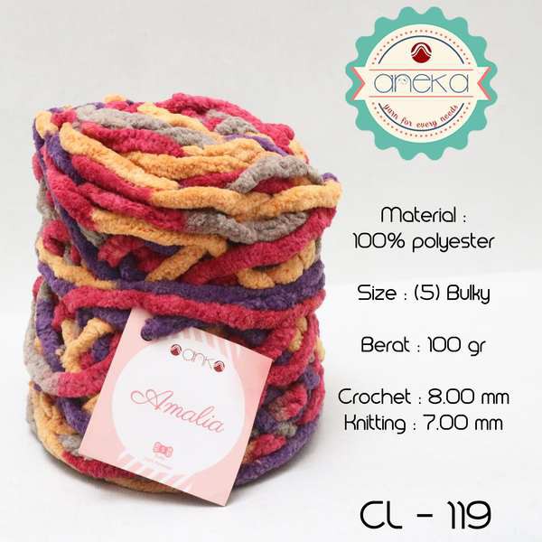 Benang Rajut Chenille Midi Amalia Yarn 4 119