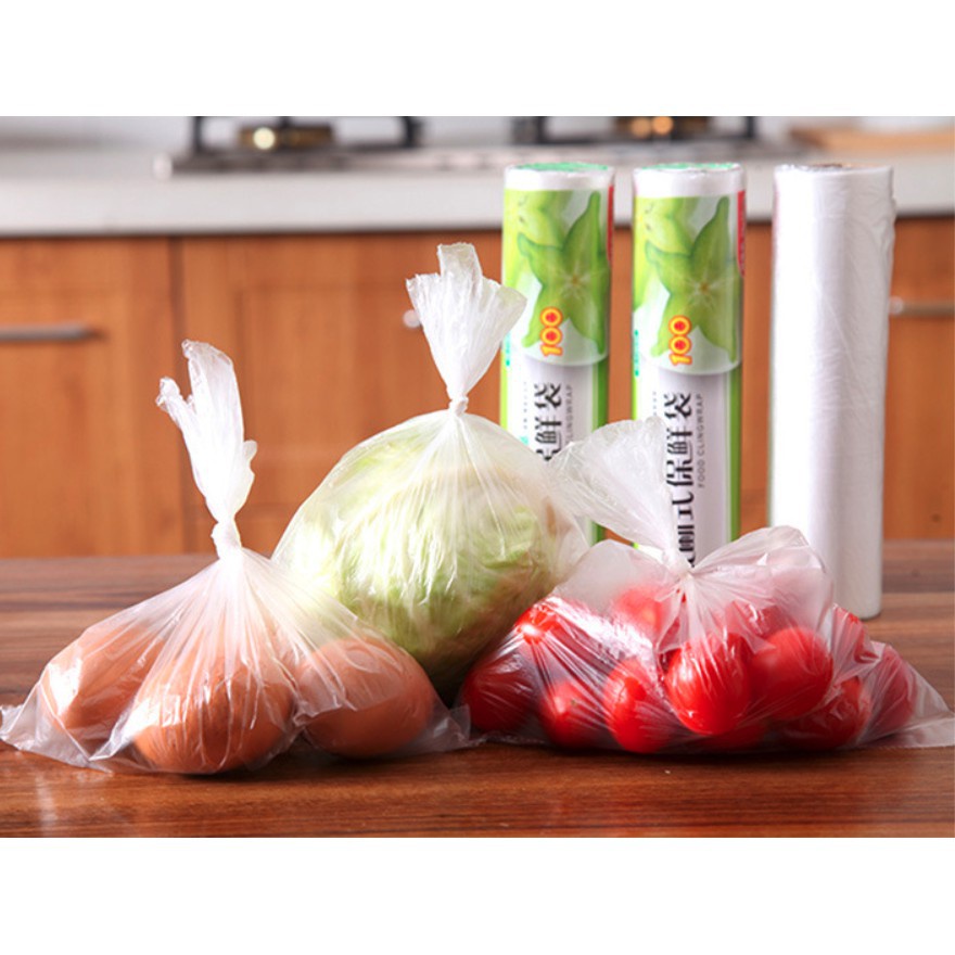 Kantong Plastik Roll Sayur Buah Telur Plastik Supermarket 100 Lembar