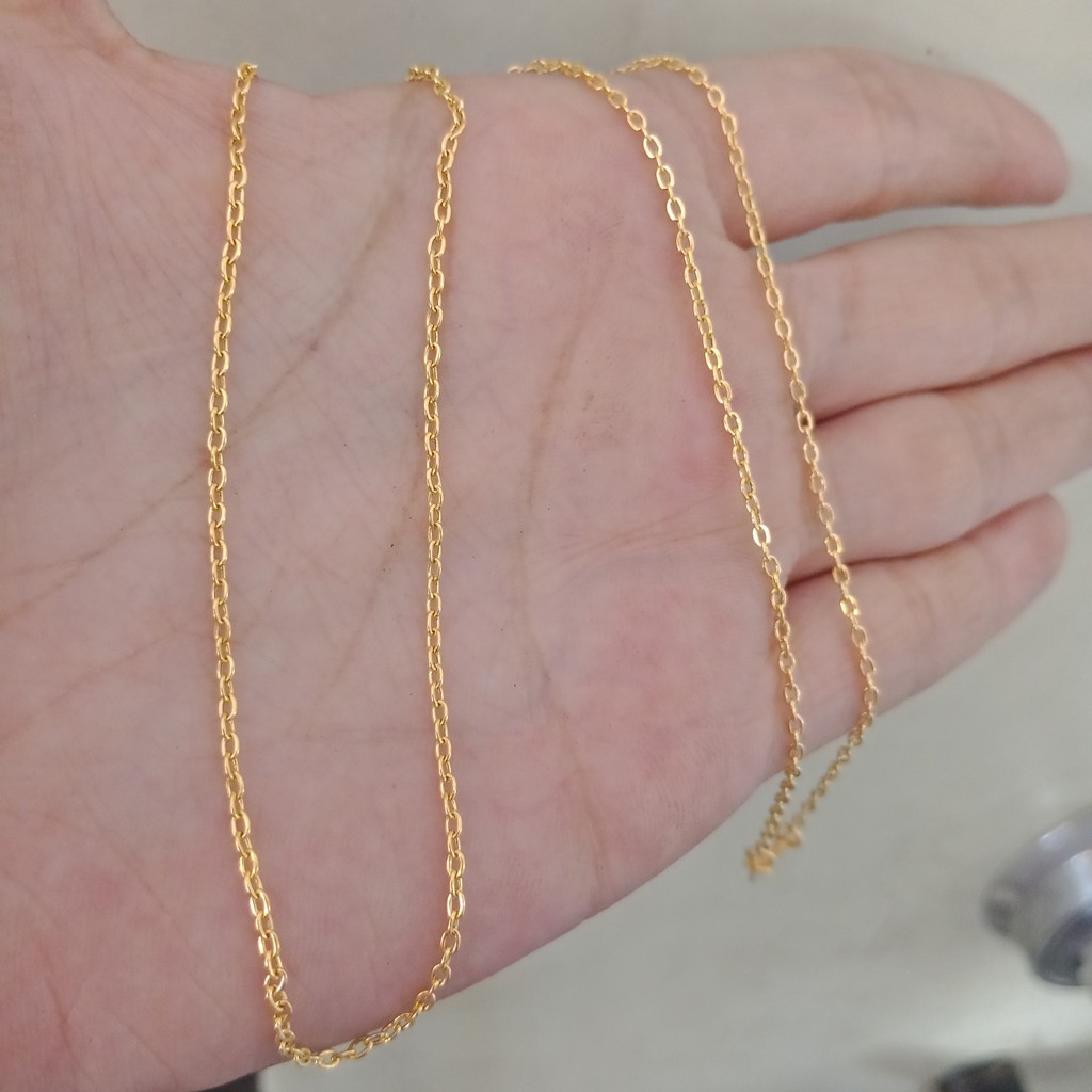 Kalung rantai tali anak dan dewasa emas asli kadar 700 70% 22 trixie chain holo tambang korea lilit nori superlite