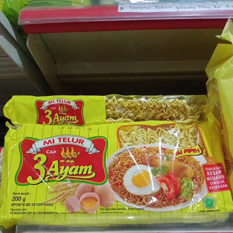 

Mie Telur Cap 3 Ayam 200gr