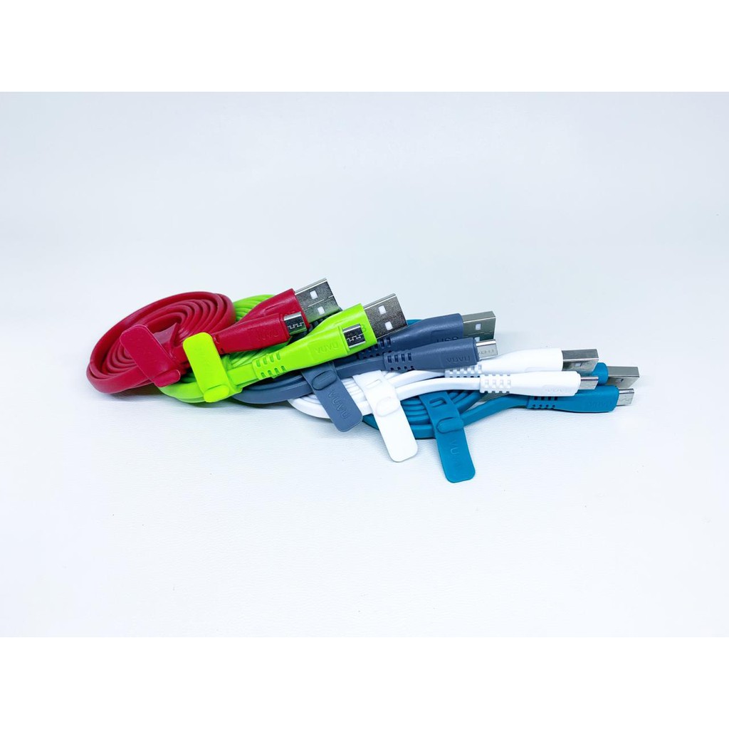 Kabel data VUVU Gepeng Micro USB fast charging 2.4A 100CM