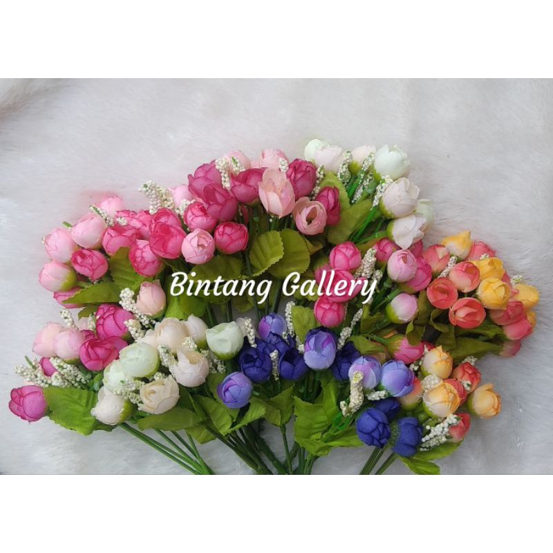 (#1) Bunga Tulip Mini Artificial / bunga mawar mini per tangkai