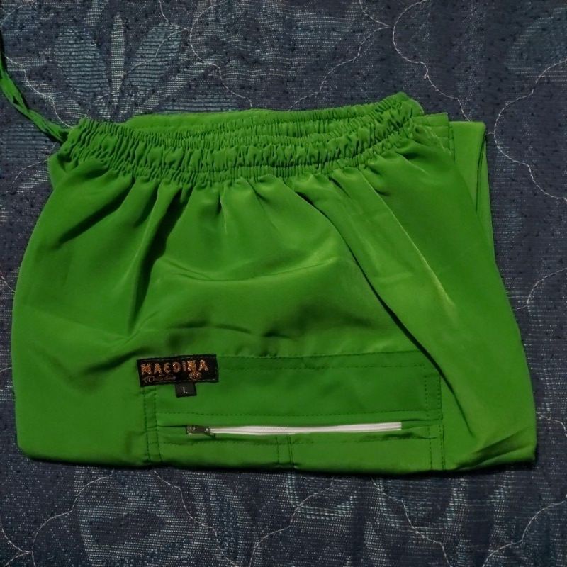 MAEDINA Celana Pangsi Komprang Panjang Dewasa Polos Ukuran S M L XL-Hijau