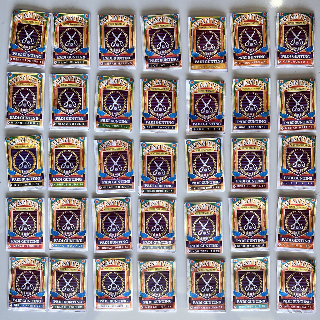 Wantex WARNA WARNI LENGKAP Cap Padi Gunting Pewarna Kain Pakaian Paket Murah Kualitas Bagus Wenter K