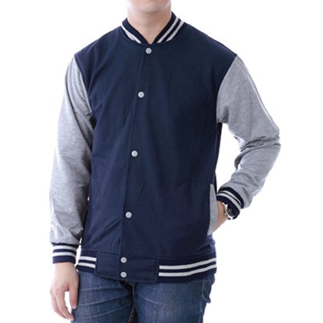PROMO JAKET BASEBALL POLOS NAVY LENGAN ABU SWEATER PRIA PROMO JAKET BASEBALL POLOS NAVY LENGAN ABU SWEATER PRIA