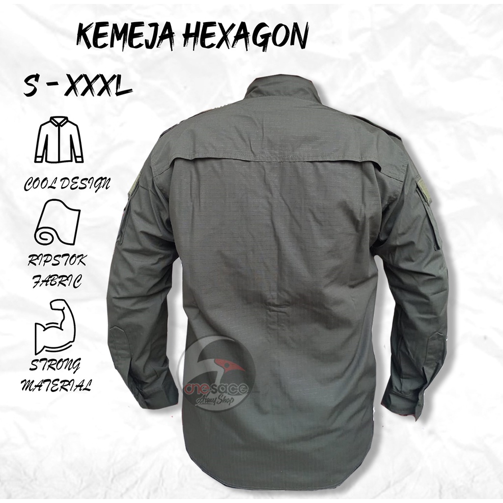 KEMEJA TACTICAL HEXAGON / KEMEJA PANJANG OUTDOOR / KEMEJA LAPANGAN