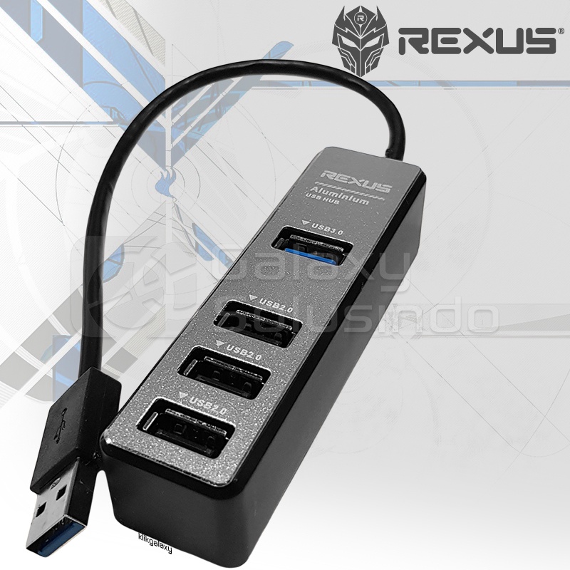 REXUS RXH-329 4 Port 1x 3.0/3x 2.0 Alumunium USB HUB