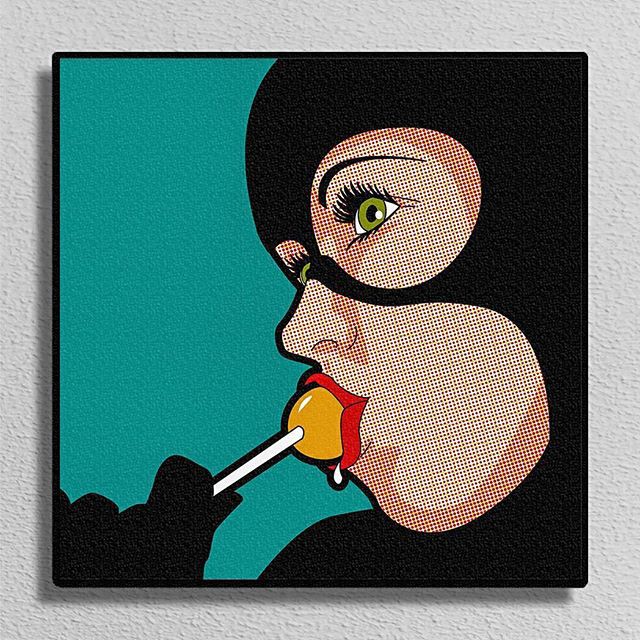 

Poster Photo Canvas Cat Woman Lollipop Pop Art - 30x30cm