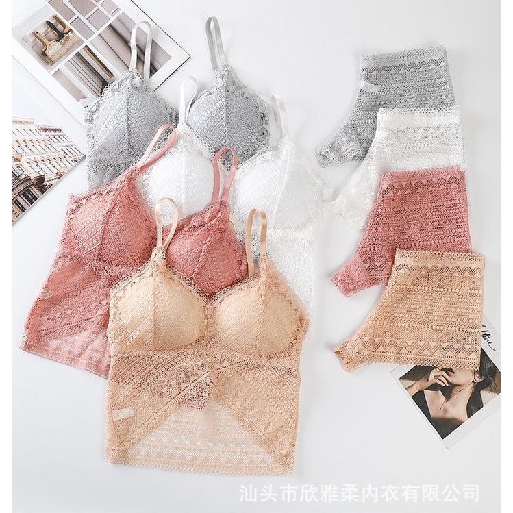 BlackPink Bra BH Set Celana Dalam Pakain Dalam Wanita Setelan Cotton Crop Top Comfortable Bralette 1216