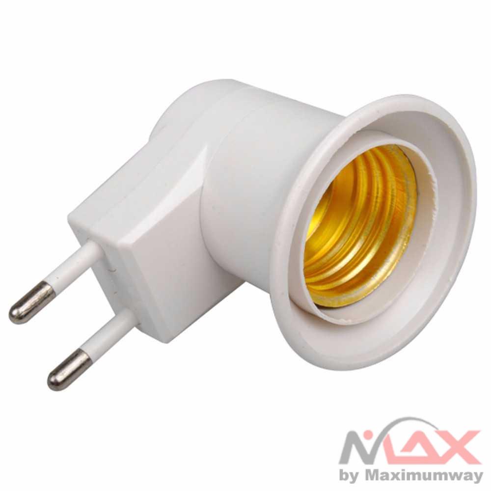 Fitting colok fitting lampu tidur fitting lampu E27 + Saklar on off 6511 Fitting E27 Lampu Bohlam Portable EU Plug Warna Putih fiting lampu dengan switch plug colok di stop kontak tembok untuk steker colok