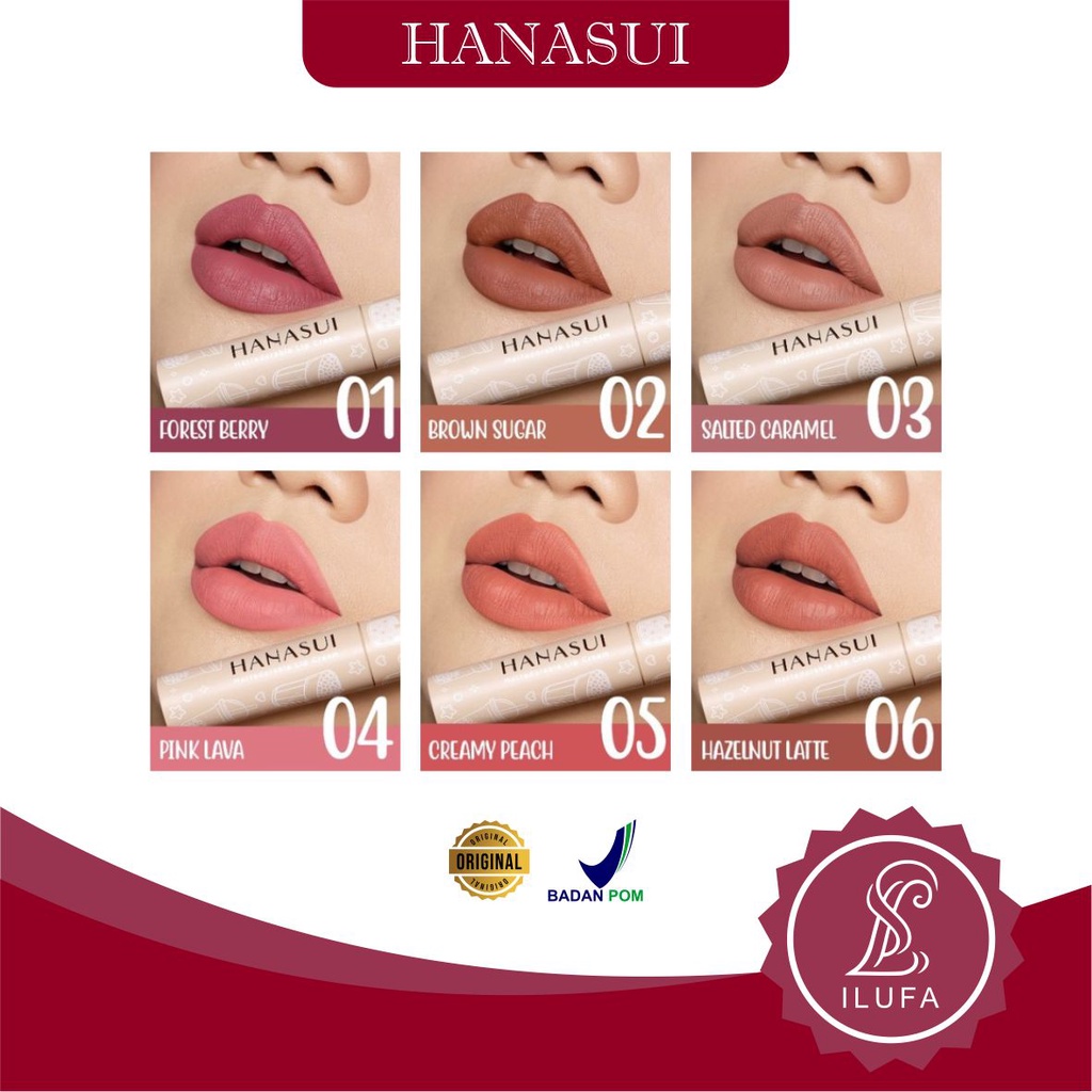 [ILUFA GROSIR] Hanasui Mattedorable Lipcream Boba Edition / Hanasui Boba