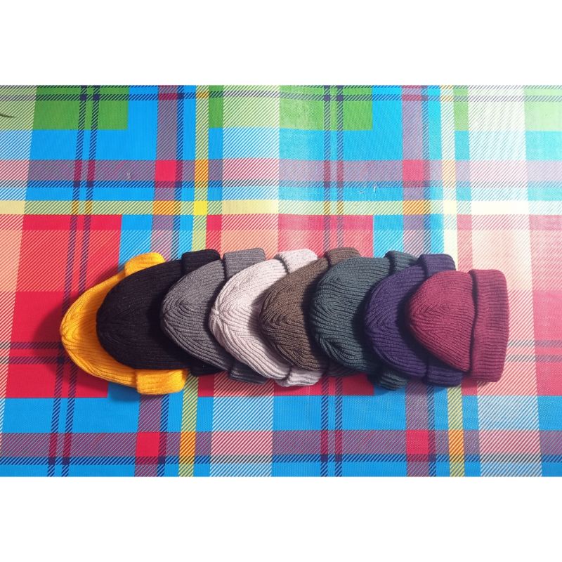 beani hat/kupluk rajut unisex polos banyak warna