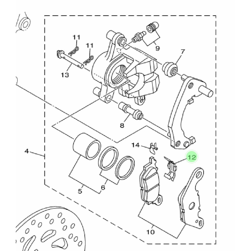 PLAT KALENG BESI SUPORT SPRING PAD KALIPER DEPAN MIO J SOUL GT FINO FI XRIDE 115 ORIGINAL YGP 5P0-F5919-01