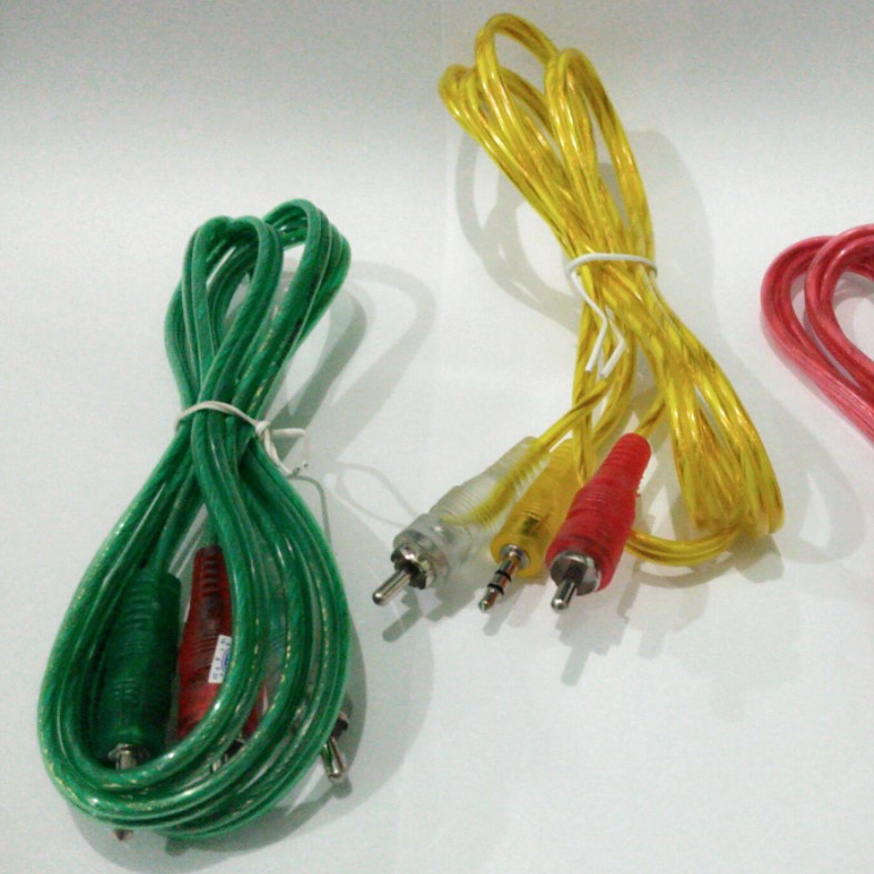 Kabel RCA 2-1 INTRA Audio To Jack Tebal AUX 3,5 mm 1,5 Meter