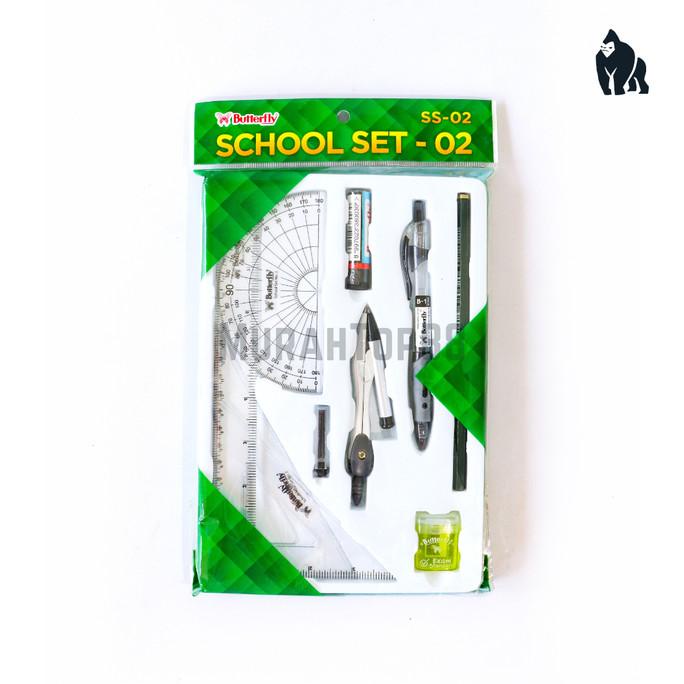 

Butterfly School Set 02 / Paket Alat Tulis Penggaris Busur Jangka Pen
