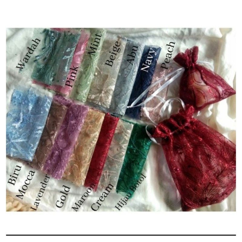 POUCH SERUT MATT TULLE GLITTER PACKAGING OLSHOP TAS SERUT SOUVENIR