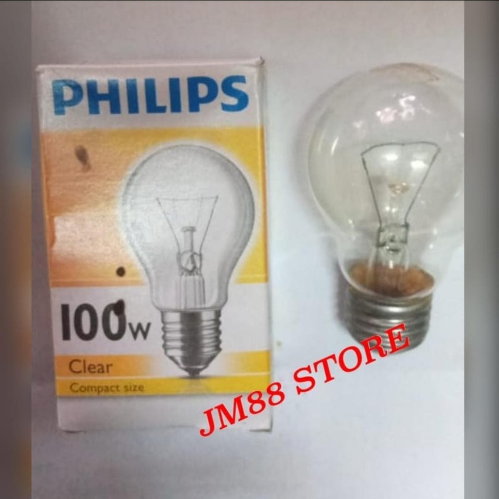 Jual LAMPU BOHLAM PIJAR PHILIPS CLEAR 100W | Shopee Indonesia