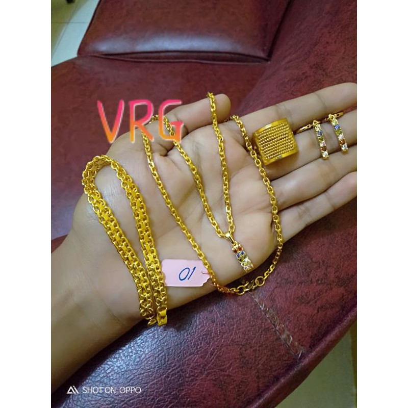 Acc perhiasan 1set Bahan Lapis Emas 24Karat