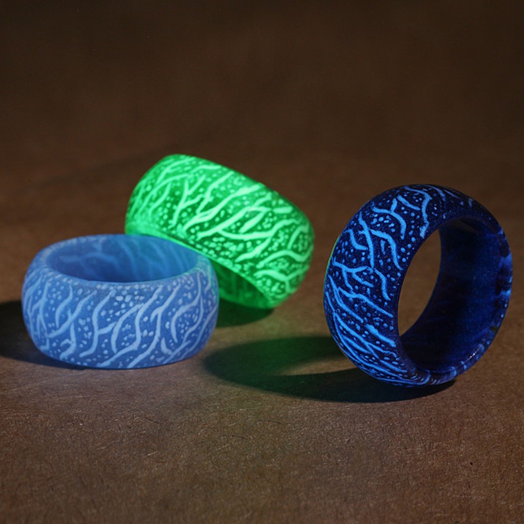 Huluboy Cincin Luminous Glow In The Dark Motif Retak Untuk Unisex