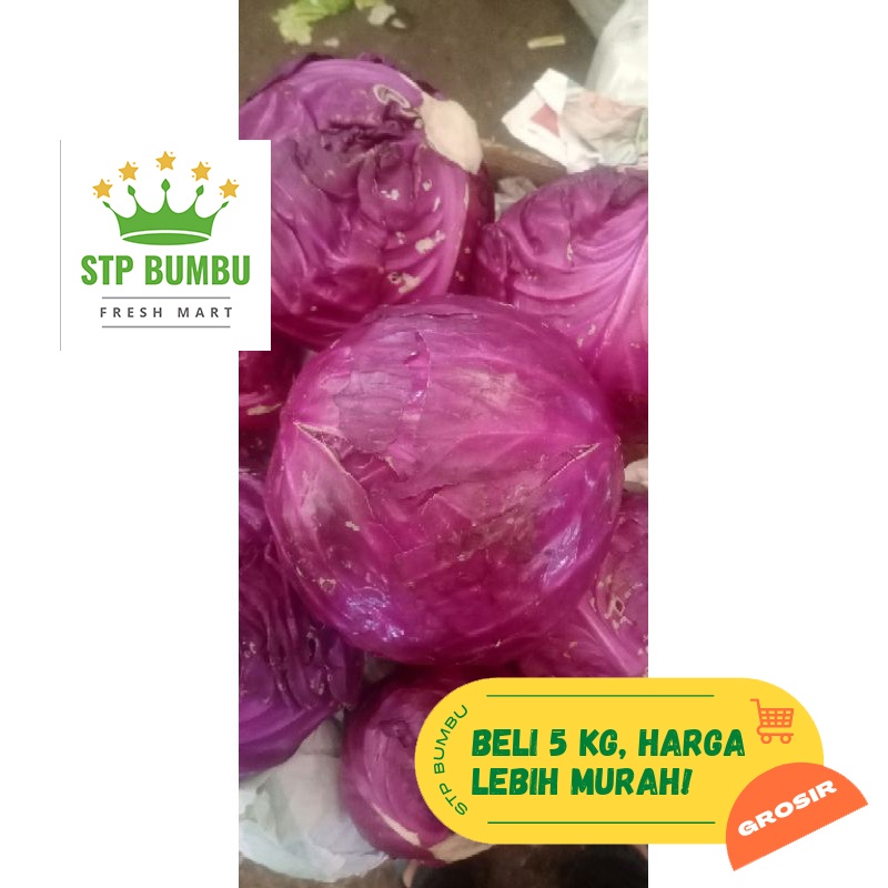 

Kol Ungu Segar Fresh 1kg / Sayur Kubis Ungu