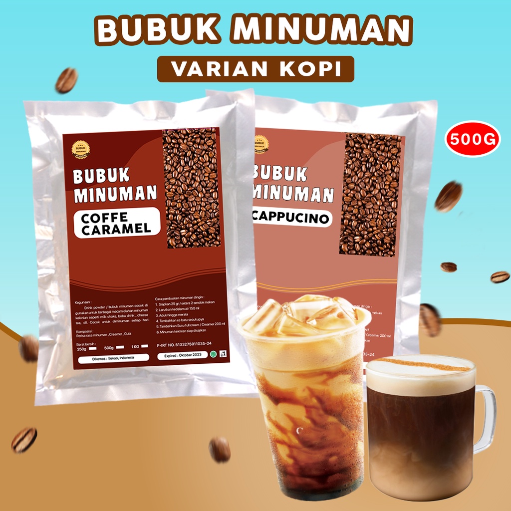 BUBUK MINUMAN RASA KOPI 500GR / BUBUK MINUMAN BOBA 500GR / SERBUK MINUMAN ANEKA RASA KOPI 500GR / BUBUK MINUMAN KEKINIAN KOPI 500GR / SERBUK MINUMAN BOBA 500GR / POWDER DRINK