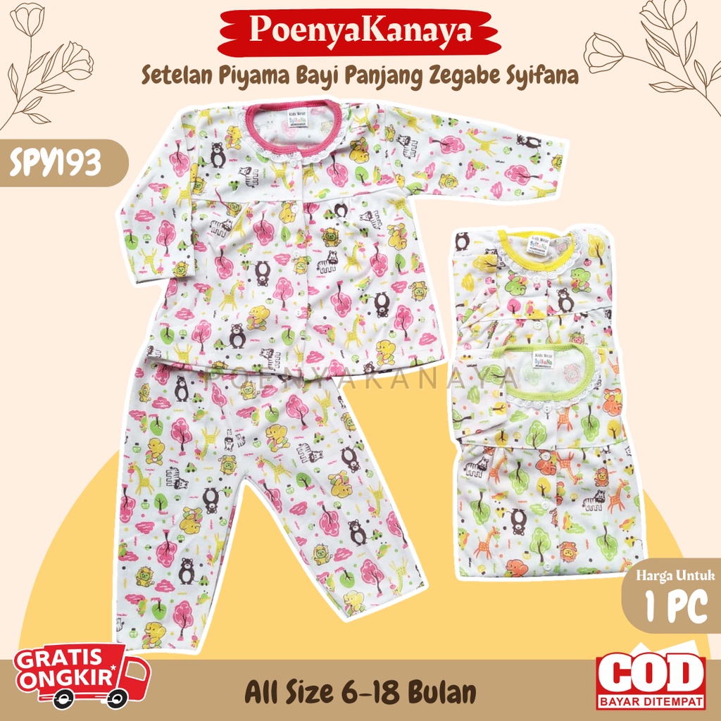 Setelan Baju Bayi Piyama Bayi Panjang Perempuan ZEGABE Syifana 6-18 Bulan SPY193