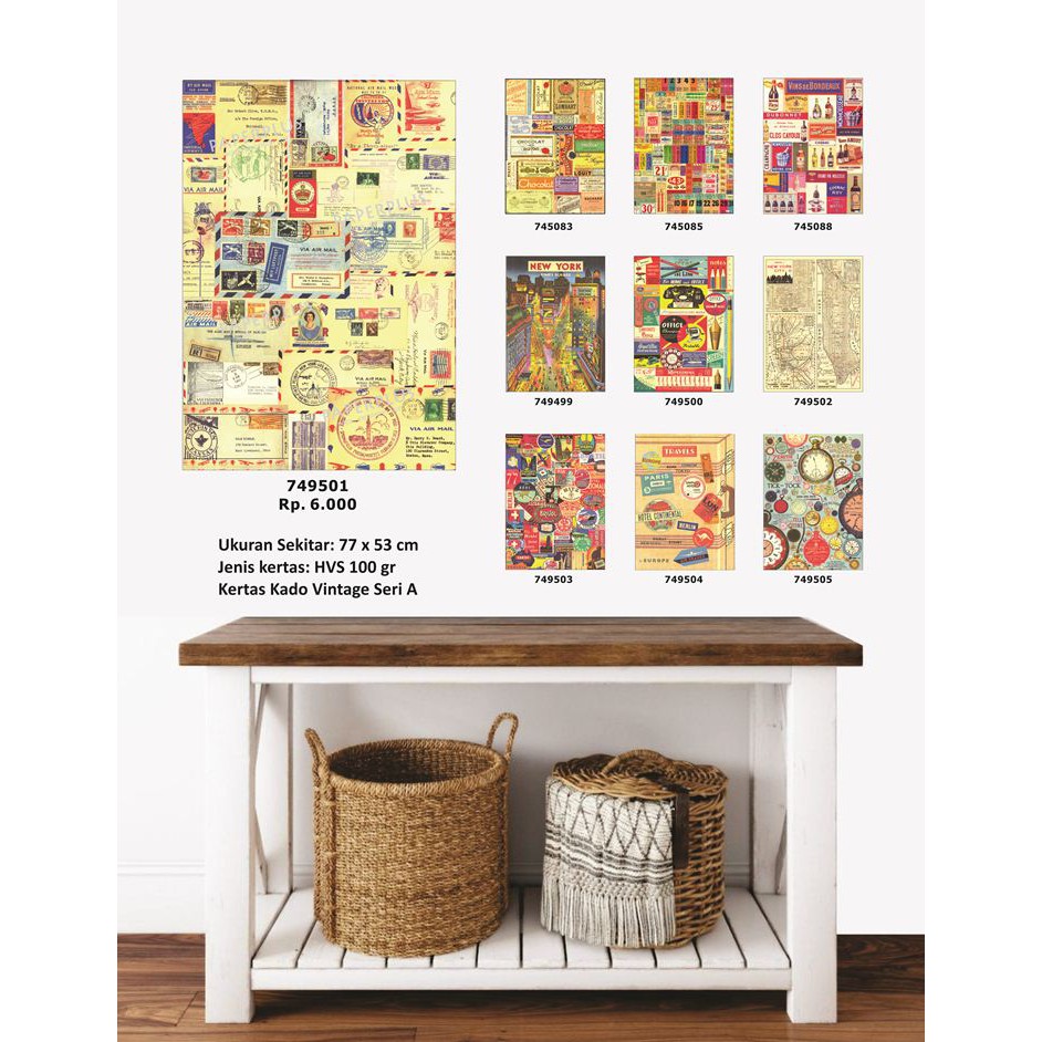 

Kertas Kado Besar Vintage Air Mail_Series