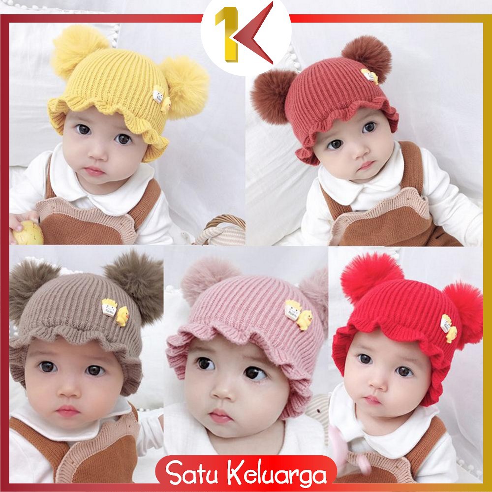 SK-P16 P23-30 Topi Kupluk Bayi Pompom Topi Anak Bucket Rajut Topi Korea Bunny Hat / Pilot / Unicorn-3
