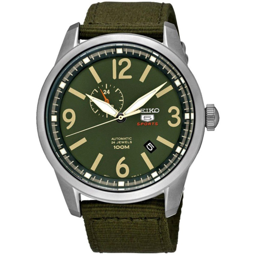 SEIKO 5 Automatic - Jam Tangan Pria - Hijau Army - Tali Nylon - 992ASS