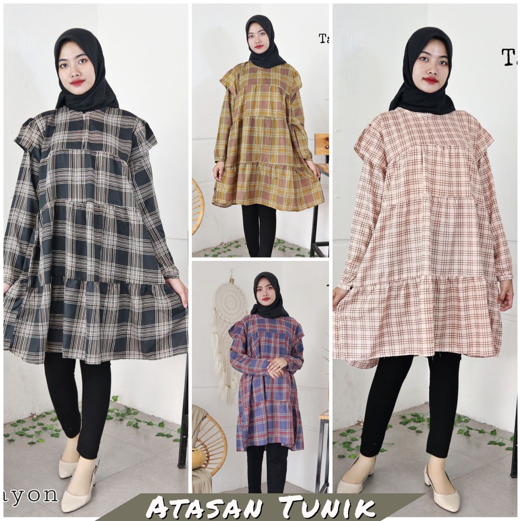 IZANY Blouse Atasan Tunik Wanita Basic Wanita XL Lengan Ruffle bahan RAYON