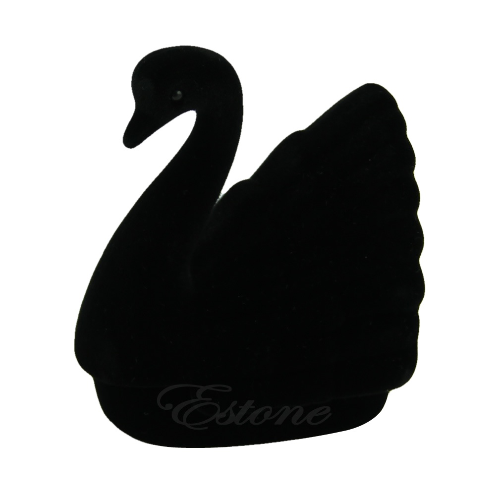 Zzz Lucu Beludru Cygnet Swan Kalung Cincin Anting Perhiasan Display Kotak Hadiah Untuk Case
