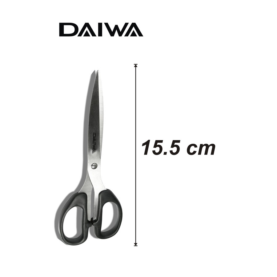 Gunting Kertas Besi baja warna gagang Hitam Sedang 16 cm DAIWA Stainless Steel Scissors SD-A165