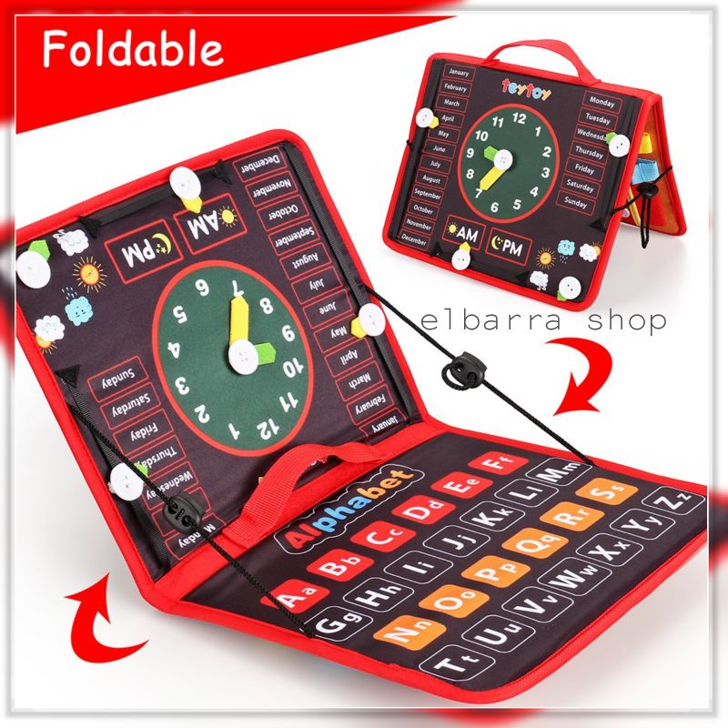 Mainan Edukasi Anak Papan Belajar Activity Basic Skill Montessori Preschool Toys Busy Board Practical Early Educational Sensory with Buckles Kado Ulang Tahun Quiet Busy Book