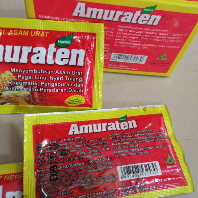 AMURATEN mengobati rheumatik asam urat nyeri sendi pegal lino kolesterol stroke DLL