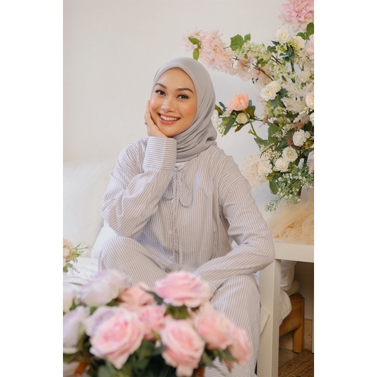 HijabChic HC x Nada Salvia stripe grey