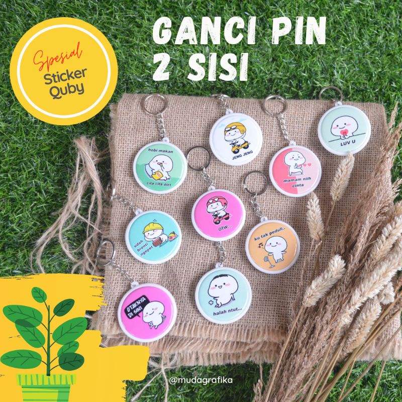 Gantungan Kunci Karakter Stiker Quby / Sticker Pentol
