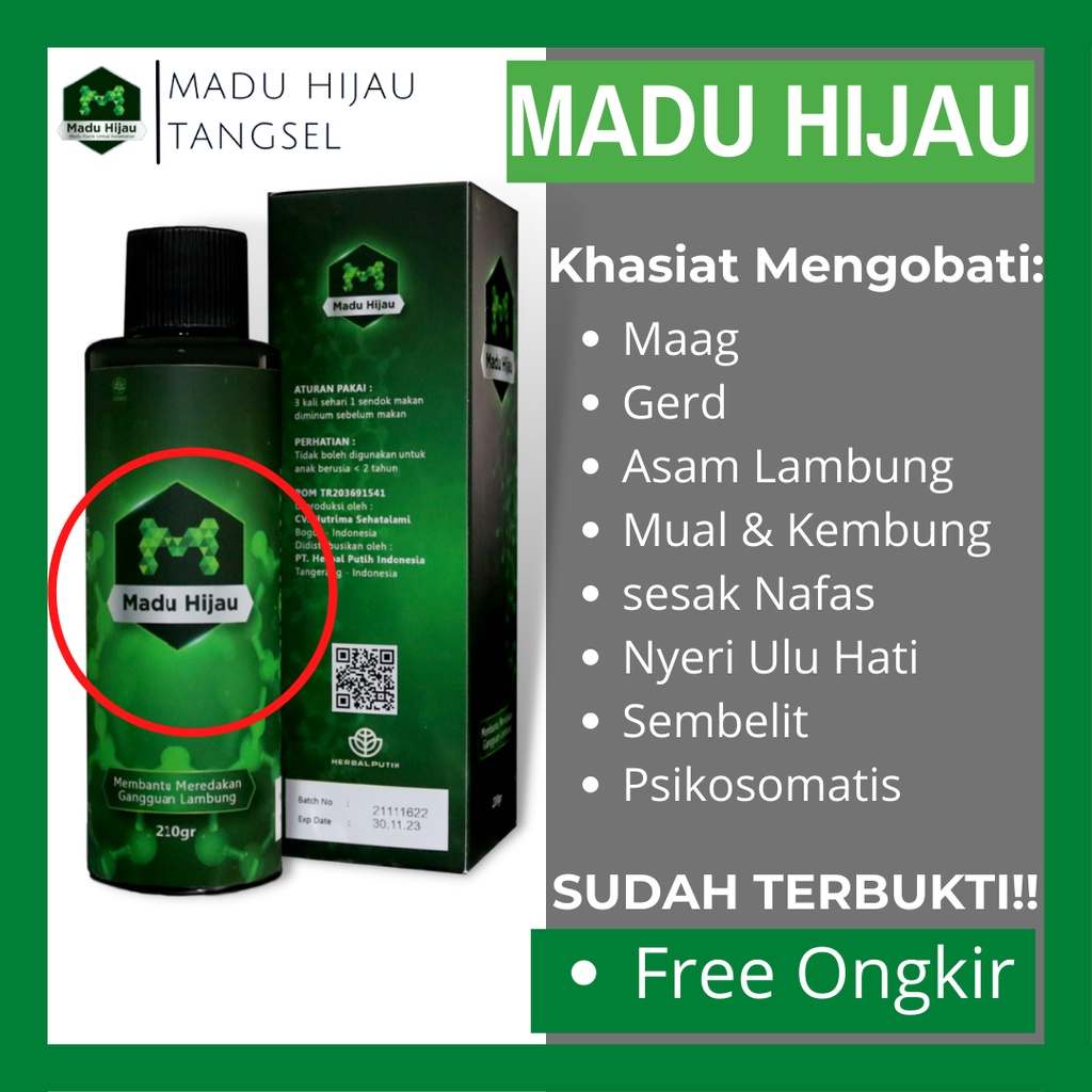 Obat Asam Lambung Madu Hijau Herbal Putih Indonesia