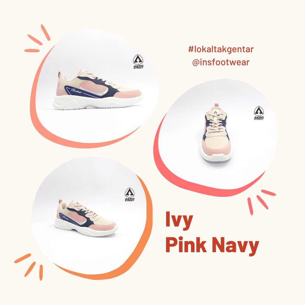 Chunky Series Sepatu Wanita Aerostreet Ivy Pink Navy