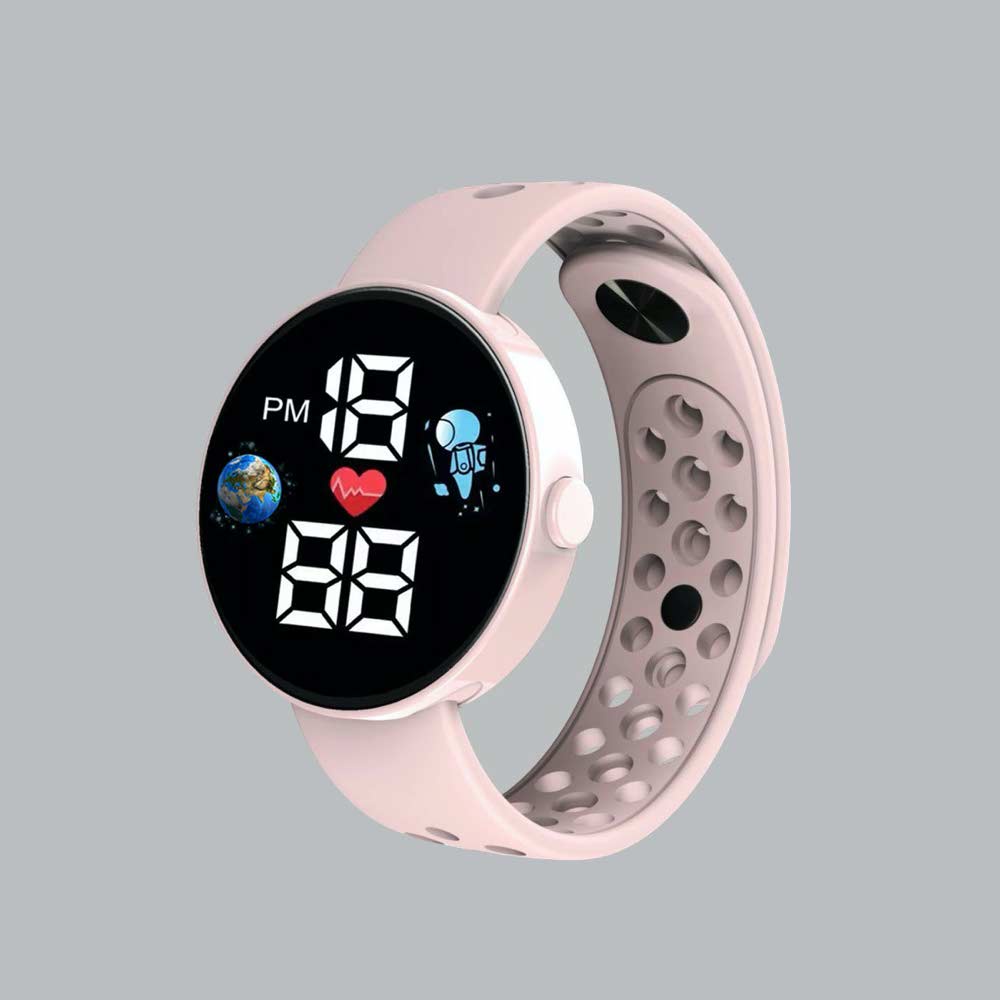 LED Watch [ Pink ] Water Resistant - Jam Tangan Digital Pria &amp; Wanita Strap Rubber LED_8061