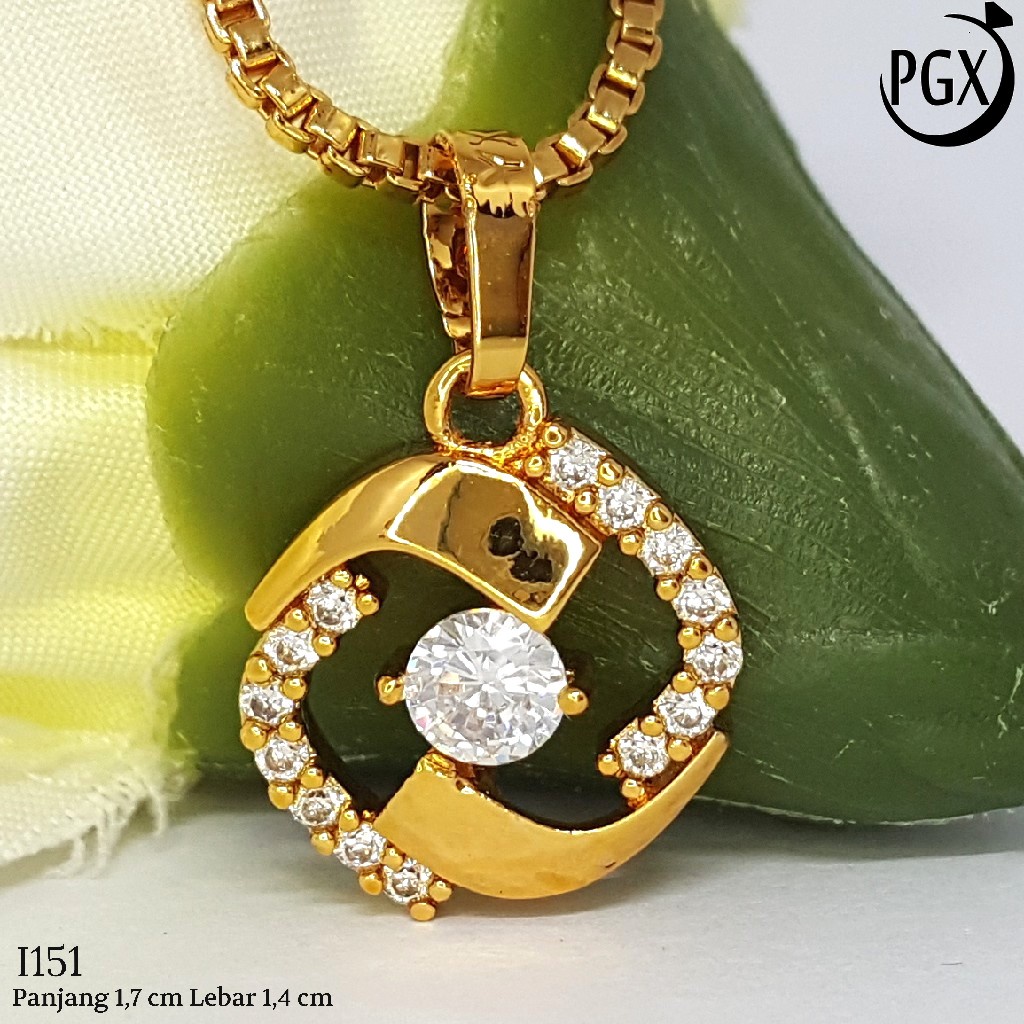 PGX Liontin Kalung Xuping Wanita Perhiasan Lapis Emas Aksesoris Fashion - I151