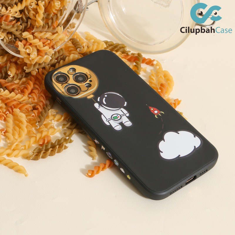 Soft Case OPPO RENO A1K A3S A5S A37 A71 A33 A31 A52 A54 A74 4F Astronot Cute Couple Cartoon Edge Lens Cover