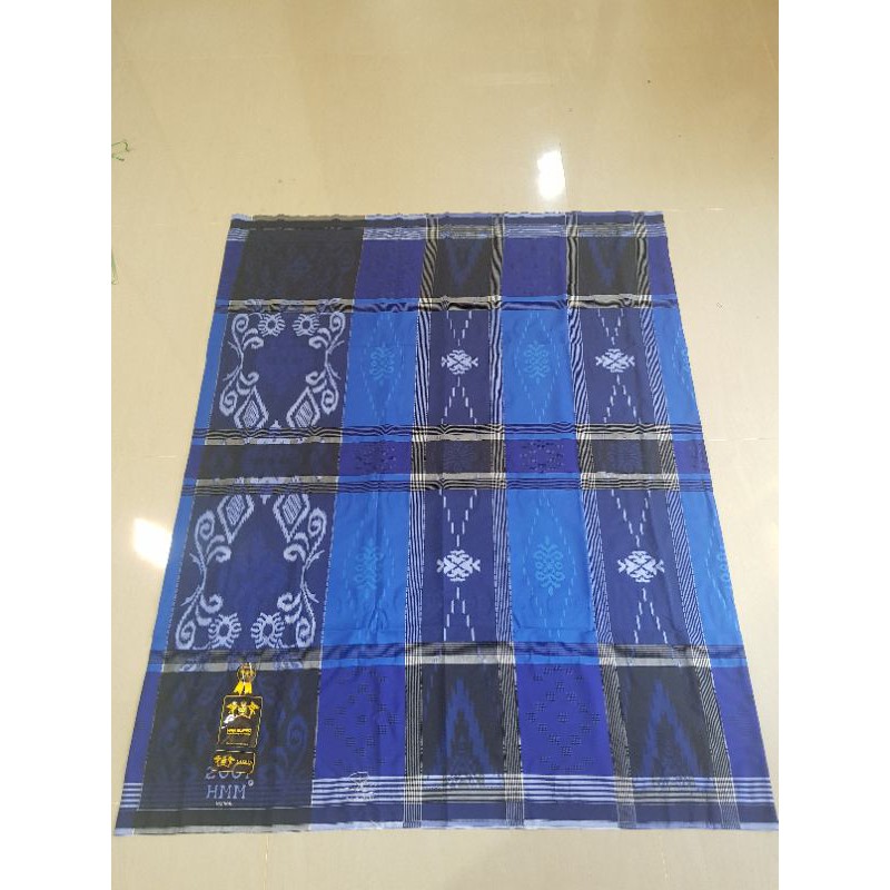 Sarung HMM Jumbo Biru Kotak Motif